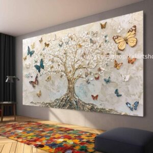 Lebensbaum im Stil von Gustav Klimt – Wandbild auf Leinwand, modernes Bild für Wohnzimmer und Büro, auf Keilrahmen gespannt oder gerollt #t71037