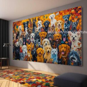 Hunde-Kollektion, Wandkunst für Hundeliebhaber, Leinwanddruck, modernes Bild für Wohnzimmer und Büro, auf Keilrahmen gespannt oder gerollt #ti101103