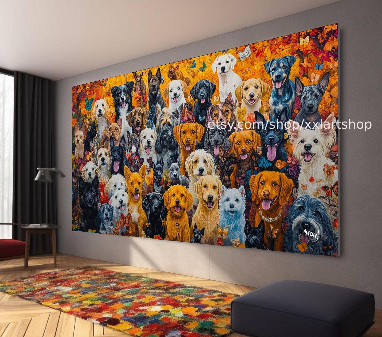 Hunde-Kollektion, Wandkunst für Hundeliebhaber, Leinwanddruck, modernes Bild für Wohnzimmer und Büro, auf Keilrahmen gespannt oder gerollt #ti101103
