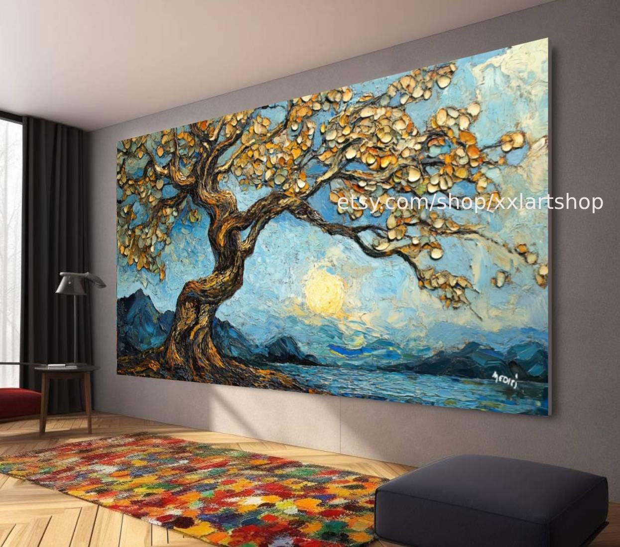 Lebensbaum von Vera Medici – Wandbild auf Leinwand, großes Wandbild, modernes Bild für Wohnzimmer und Büro (M4-11)