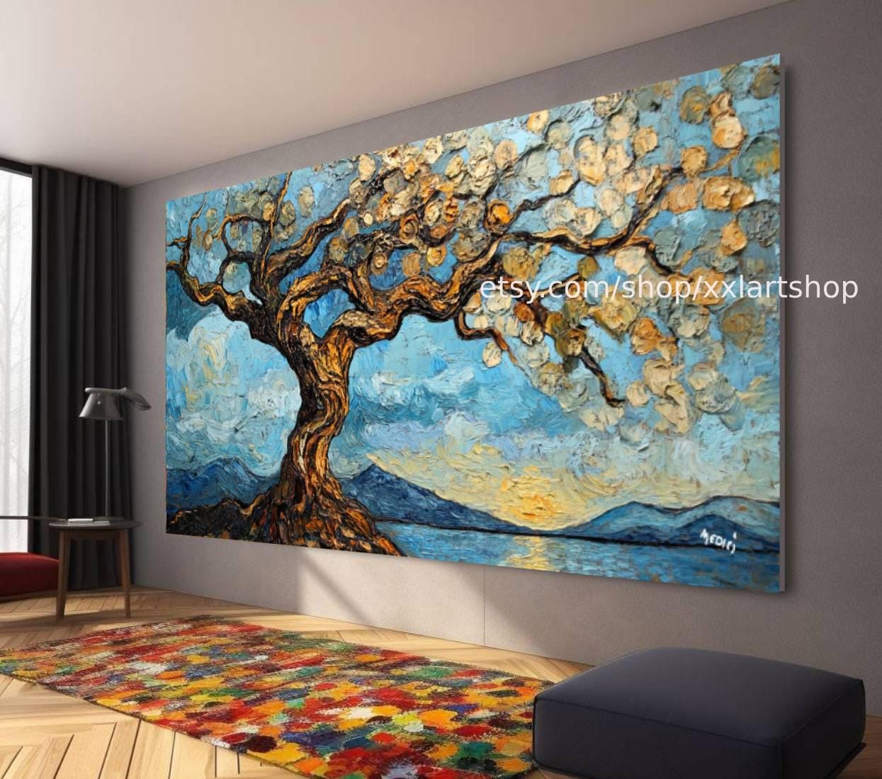 Lebensbaum von Vera Medici – Wandbild auf Leinwand, großes Wandbild, modernes Bild für Wohnzimmer und Büro (M4-12)