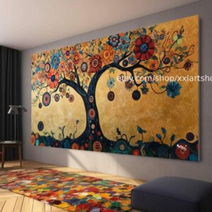 Lebensbaum von Vera Medici – Wandbild auf Leinwand, großes Wandbild, modernes Bild für Wohnzimmer und Büro (M4-14)