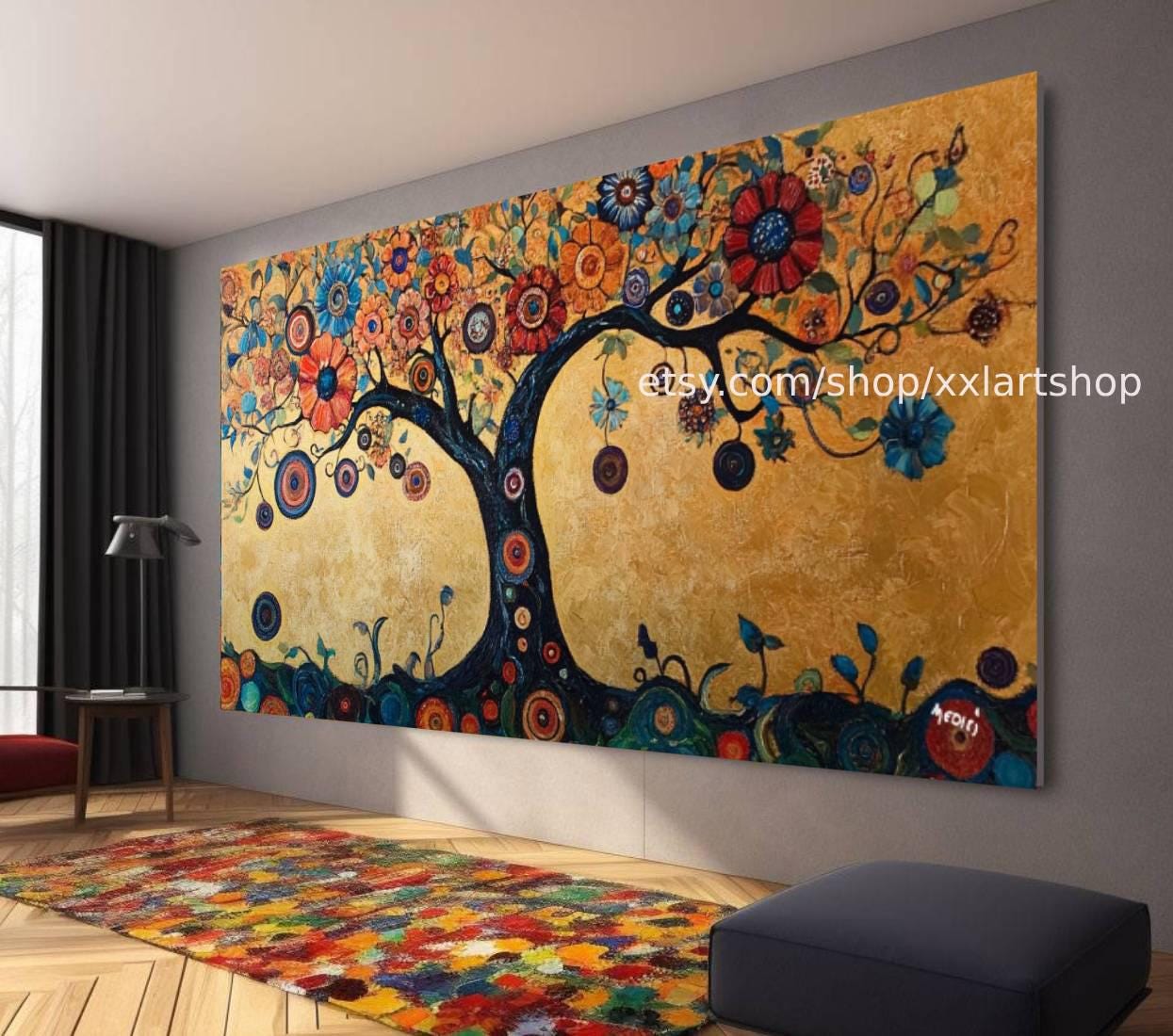 Lebensbaum von Vera Medici – Wandbild auf Leinwand, großes Wandbild, modernes Bild für Wohnzimmer und Büro (M4-14)