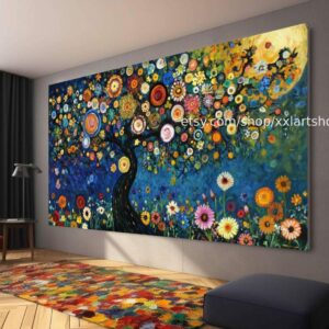 Lebensbaum von Vera Medici – Wandbild auf Leinwand, großes Wandbild, modernes Bild für Wohnzimmer und Büro (M4-15)