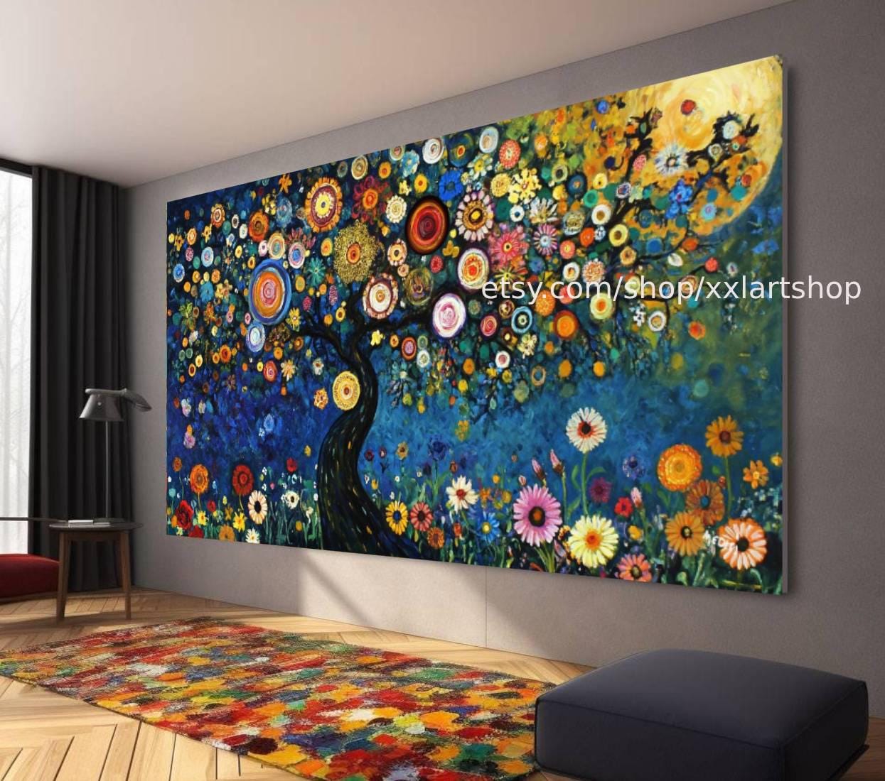 Lebensbaum von Vera Medici – Wandbild auf Leinwand, großes Wandbild, modernes Bild für Wohnzimmer und Büro (M4-15)
