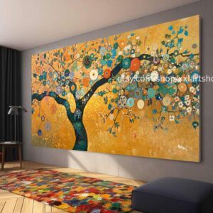 Lebensbaum von Vera Medici – Wandbild auf Leinwand, großes Wandbild, modernes Bild für Wohnzimmer und Büro (M4-17)