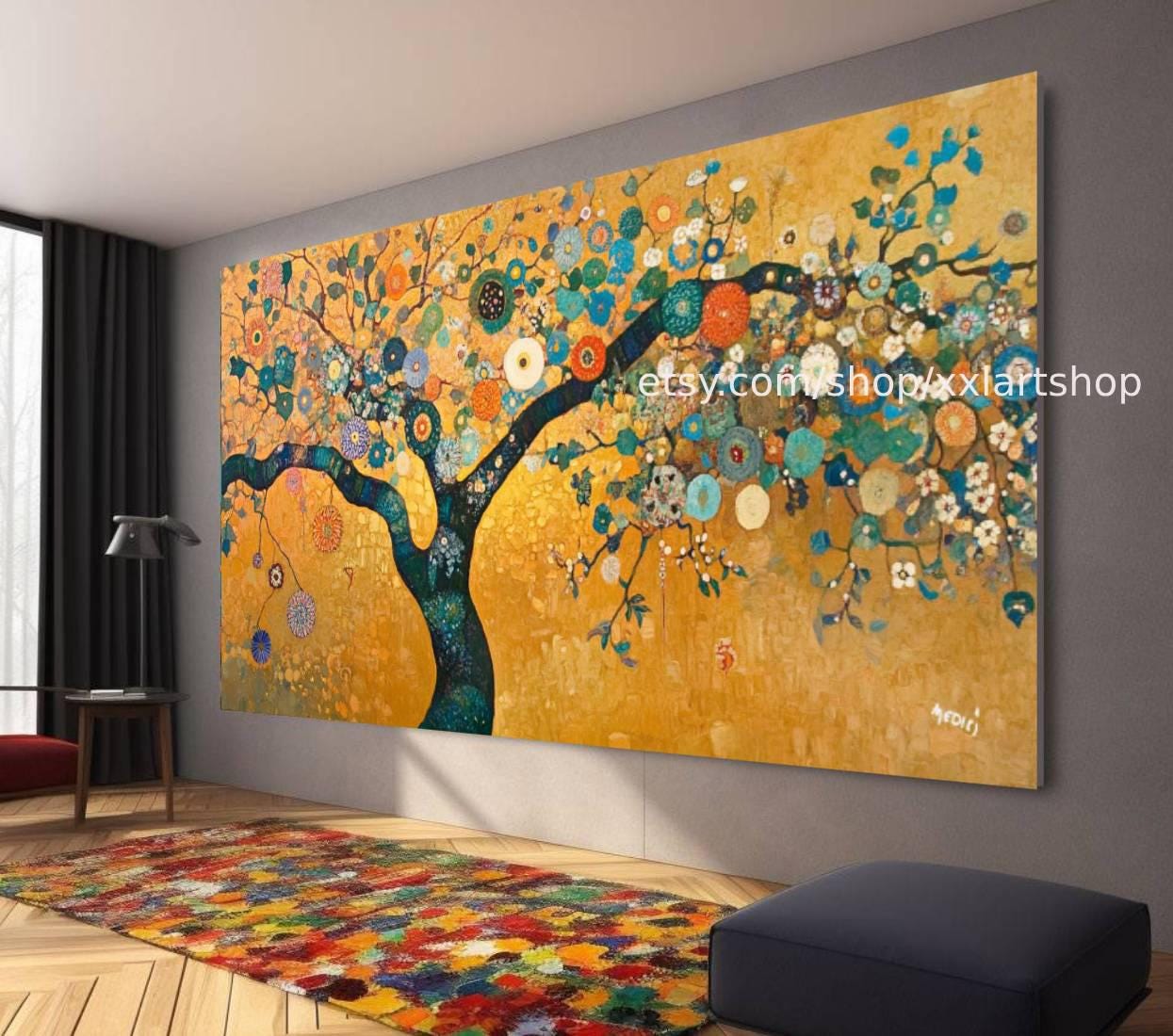 Lebensbaum von Vera Medici – Wandbild auf Leinwand, großes Wandbild, modernes Bild für Wohnzimmer und Büro (M4-17)