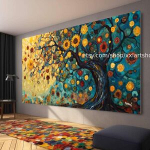 Lebensbaum von Vera Medici – Wandbild auf Leinwand, großes Wandbild, modernes Bild für Wohnzimmer und Büro (M4-18)