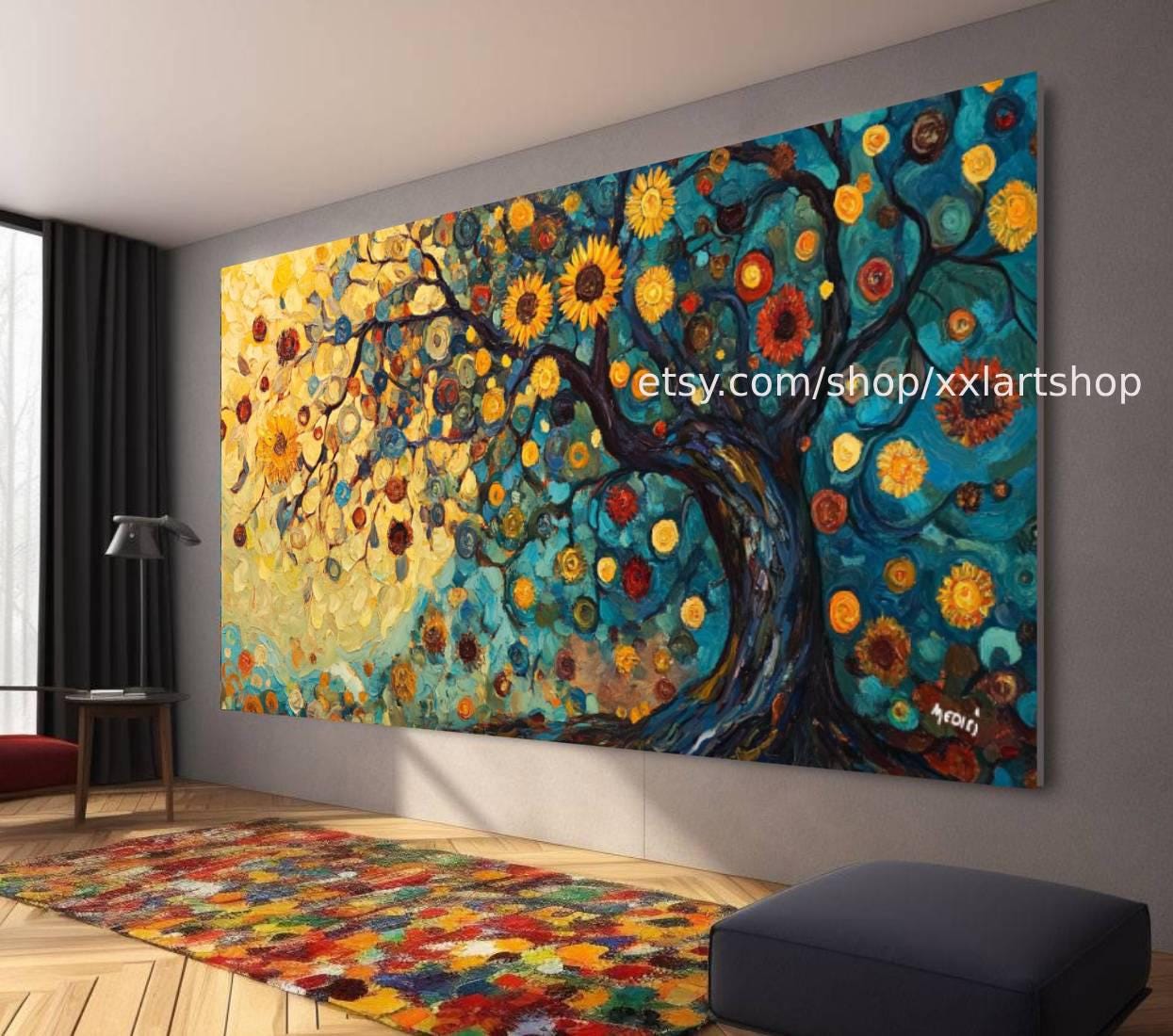 Lebensbaum von Vera Medici – Wandbild auf Leinwand, großes Wandbild, modernes Bild für Wohnzimmer und Büro (M4-18)