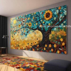 Lebensbaum von Vera Medici – Wandbild auf Leinwand, großes Wandbild, modernes Bild für Wohnzimmer und Büro (M4-19)