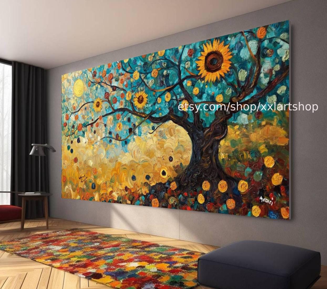 Lebensbaum von Vera Medici – Wandbild auf Leinwand, großes Wandbild, modernes Bild für Wohnzimmer und Büro (M4-19)