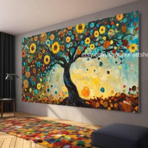 Lebensbaum von Vera Medici – Wandbild auf Leinwand, großes Wandbild, modernes Bild für Wohnzimmer und Büro, M4-112