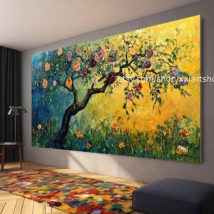 Lebensbaum von Vera Medici – Wandbild auf Leinwand, großes Wandbild, modernes Bild für Wohnzimmer und Büro, M4-116