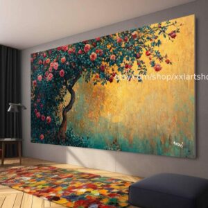 Lebensbaum von Vera Medici – Wandbild auf Leinwand, großes Wandbild, modernes Bild für Wohnzimmer und Büro, M4-118