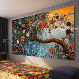 Lebensbaum von Vera Medici Wandbild Leinwand Großes Wandbild Modernes Bild Wohnzimmer Büro M4-120