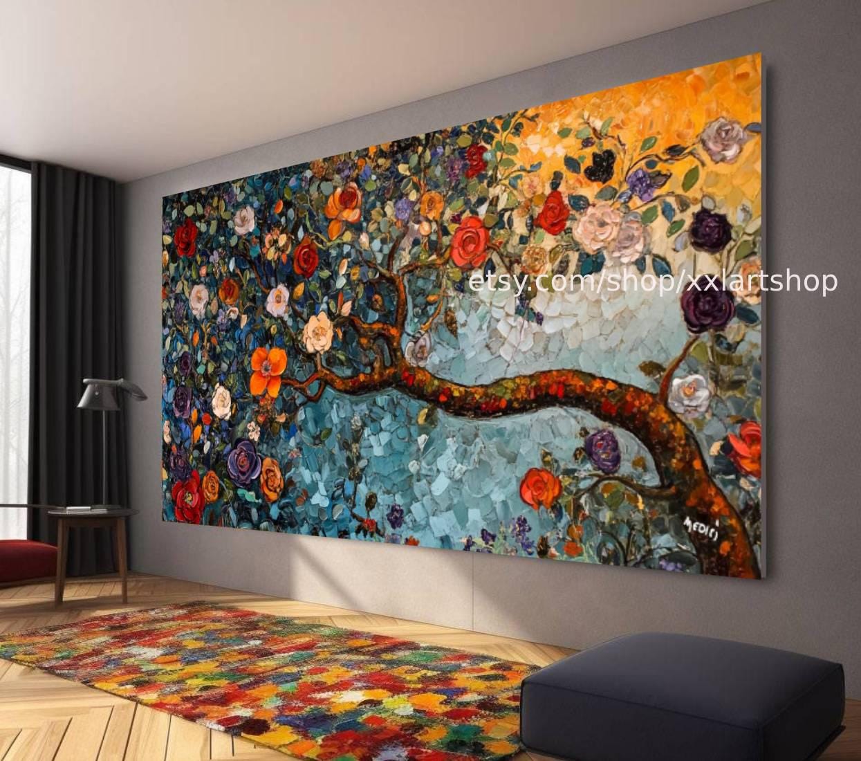Lebensbaum von Vera Medici Wandbild Leinwand Großes Wandbild Modernes Bild Wohnzimmer Büro M4-120