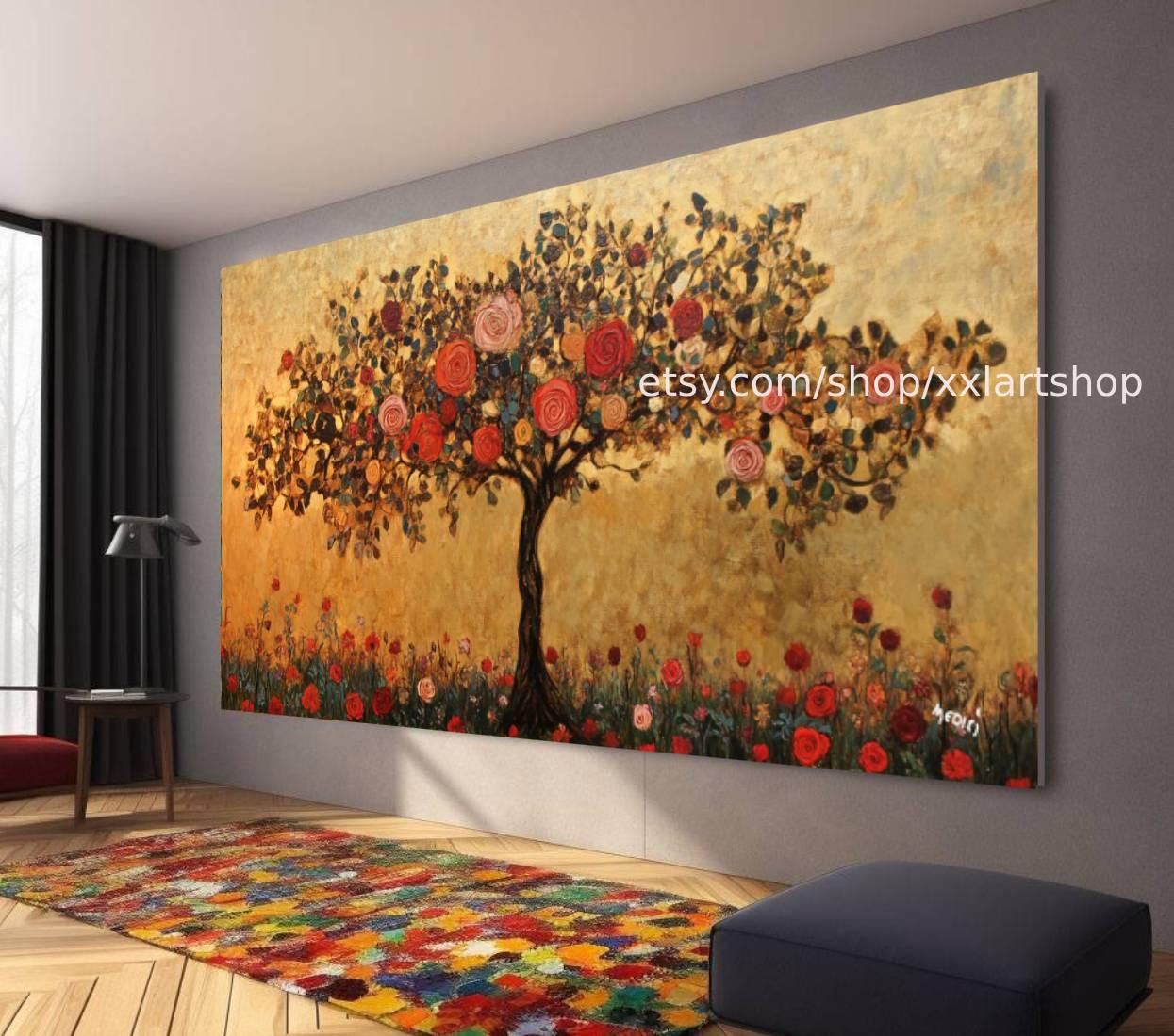 Lebensbaum von Vera Medici – Wandbild auf Leinwand, großes Wandbild, modernes Bild für Wohnzimmer und Büro M4-121