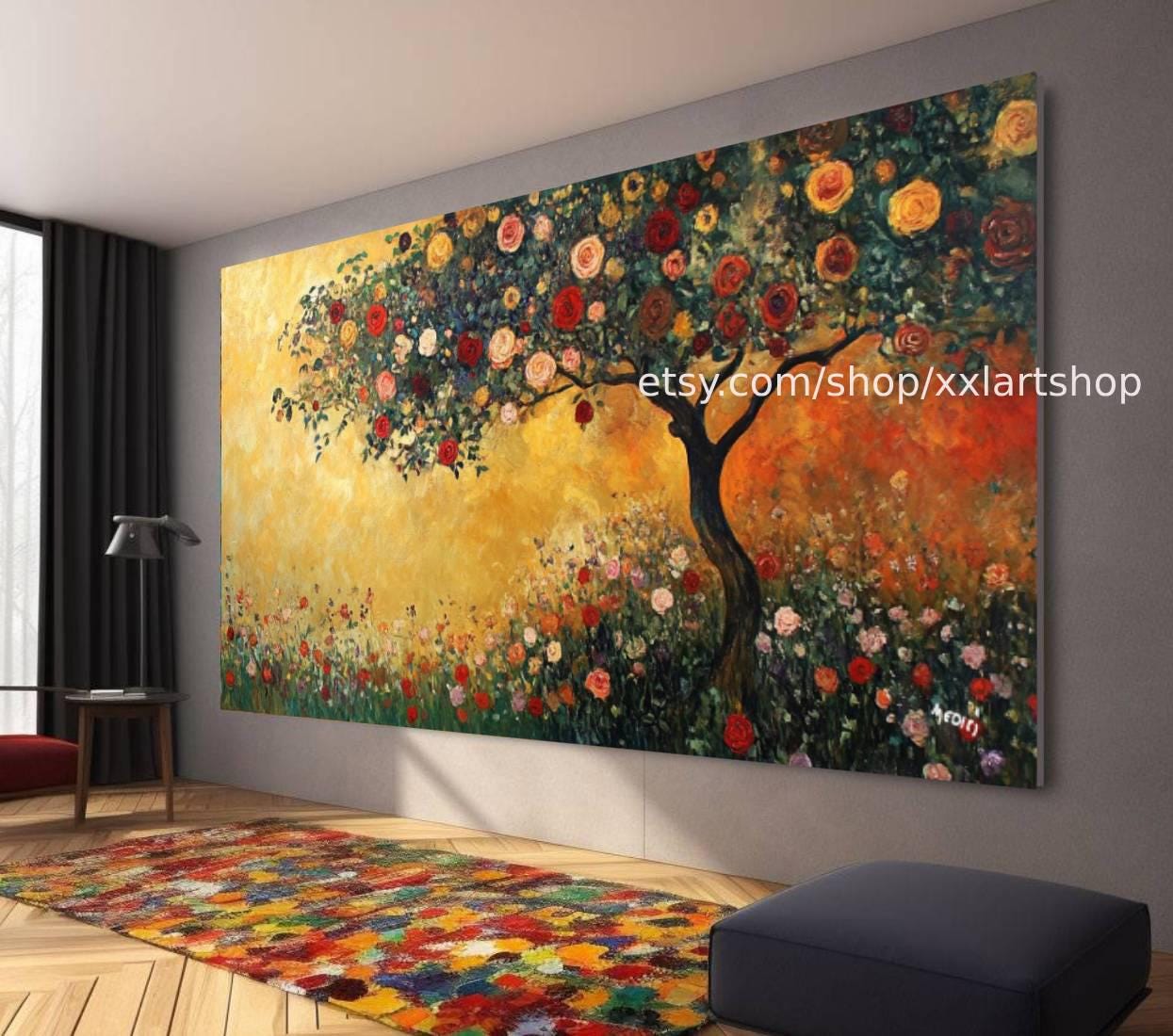 Lebensbaum von Vera Medici – Wandbild auf Leinwand, großes Wandbild, modernes Bild für Wohnzimmer und Büro (M4-123)