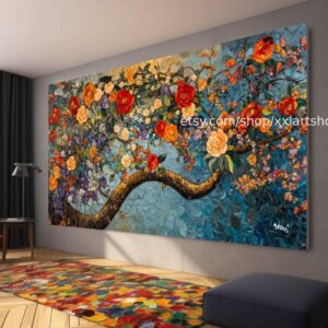 Lebensbaum von Vera Medici – Wandbild auf Leinwand, großes Wandbild, modernes Bild für Wohnzimmer und Büro, M4-124
