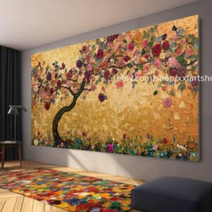 Lebensbaum von Vera Medici – Wandbild auf Leinwand, großes Wandbild, modernes Bild für Wohnzimmer und Büro M4-126