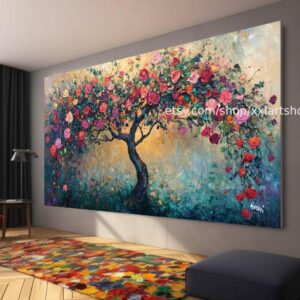 Lebensbaum von Vera Medici – Wandbild auf Leinwand, großes Wandbild, modernes Bild für Wohnzimmer und Büro, M4-127