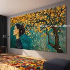 Lebensbaum von Vera Medici – Wandbild auf Leinwand, großes Wandbild, modernes Bild für Wohnzimmer und Büro (M4-133)