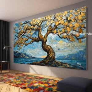 Lebensbaum von Vera Medici – Wandbild auf Leinwand, großes Wandbild, modernes Bild für Wohnzimmer und Büro, M4-152