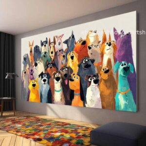 Hunde-Kollektion, Wandbild „Liebe Hunde“, Leinwandbild, modernes Bild für Wohnzimmer und Büro t5116