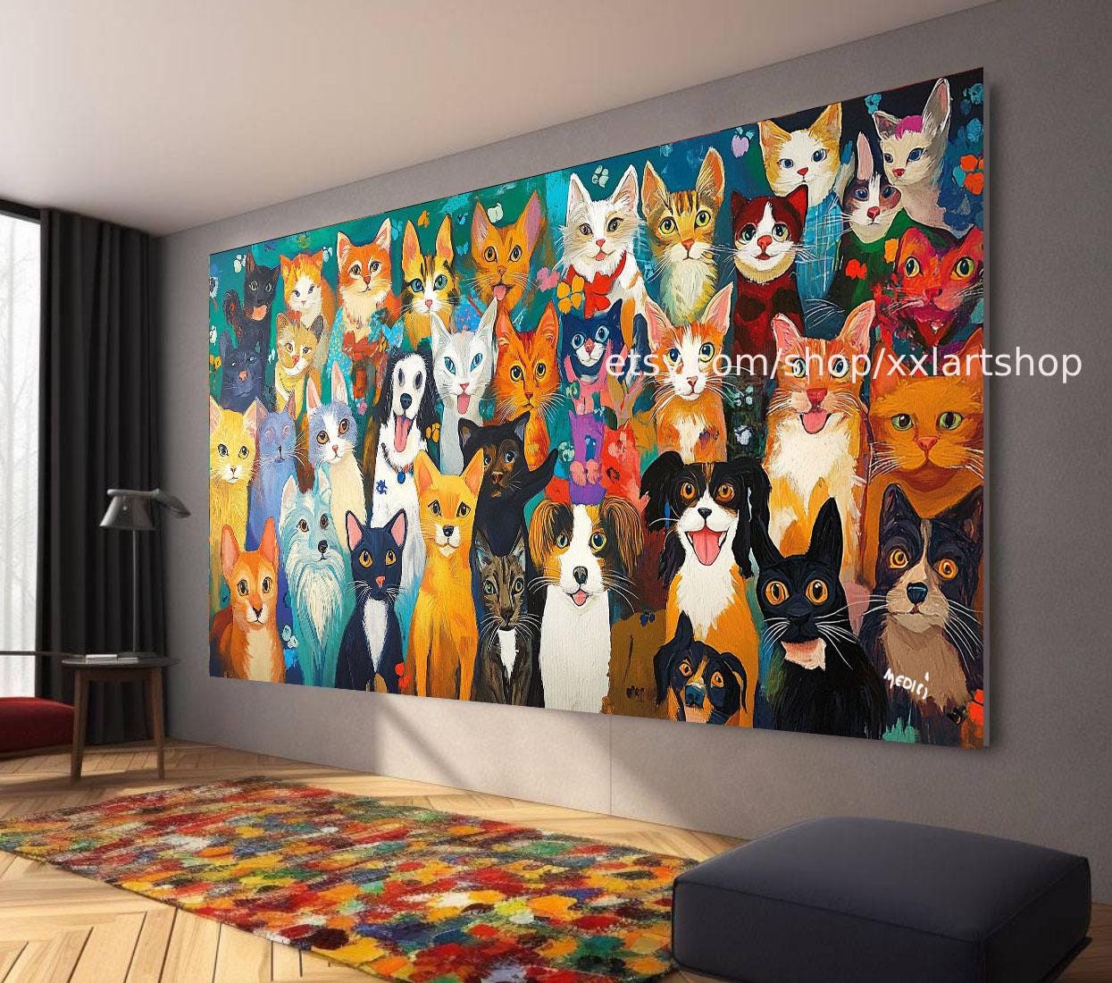 Hunde-Kollektion, Wandkunst für Hundeliebhaber, Leinwanddruck, modernes Bild für Wohnzimmer und Büro, auf Keilrahmen gespannt oder gerollt #ti101101