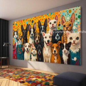 Hunde-Kollektion, Wandkunst für Hundeliebhaber, Leinwanddruck, modernes Bild für Wohnzimmer und Büro, auf Keilrahmen gespannt oder gerollt #ti101104