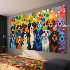 Hunde-Kollektion, Wandkunst für Hundeliebhaber, Leinwanddruck, modernes Bild für Wohnzimmer und Büro, auf Keilrahmen gespannt oder gerollt #ti101102