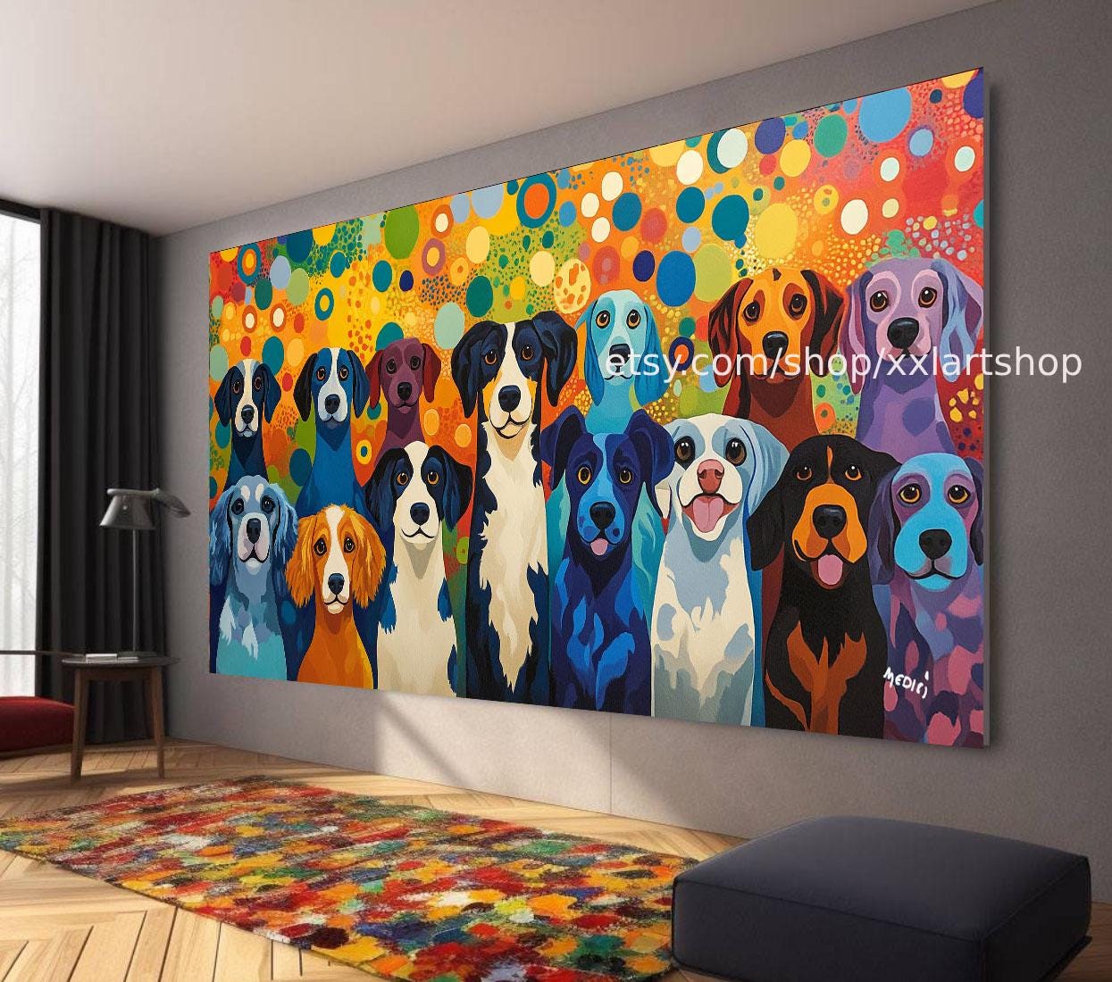 Hunde-Kollektion, Wandkunst für Hundeliebhaber, Leinwanddruck, modernes Bild für Wohnzimmer und Büro, auf Keilrahmen gespannt oder gerollt #ti101102