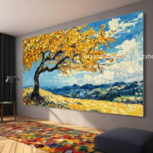 Lebensbaum von Vera Medici – Wandbild auf Leinwand, großes Wandbild, modernes Bild für Wohnzimmer und Büro (M4-13)