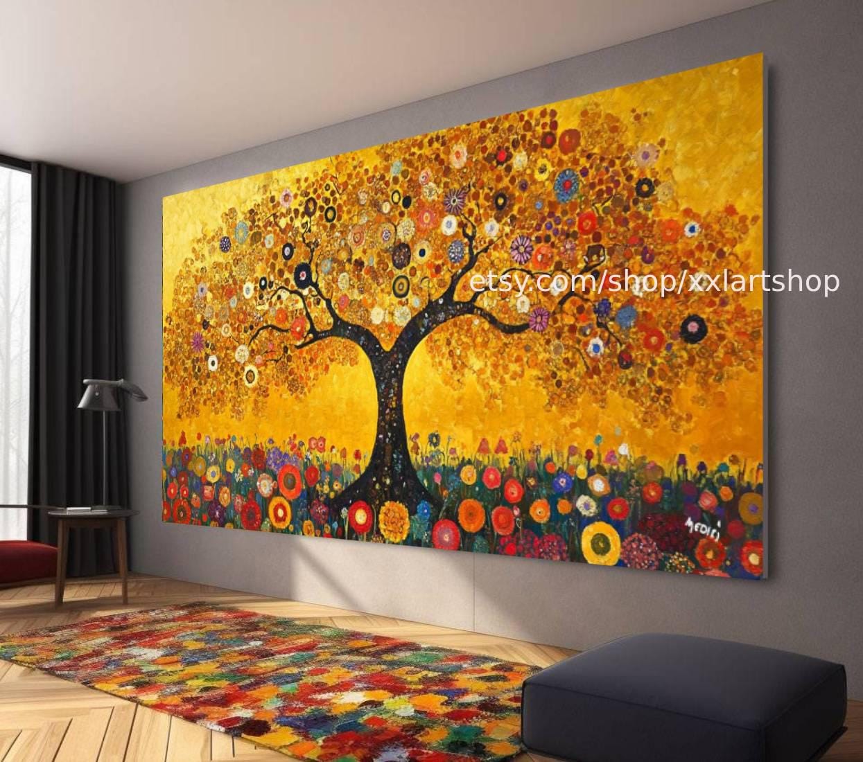 Lebensbaum von Vera Medici – Wandbild auf Leinwand, großes Wandbild, modernes Bild für Wohnzimmer und Büro (M4-16)