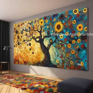 Lebensbaum von Vera Medici – Wandbild auf Leinwand, großes Wandbild, modernes Bild für Wohnzimmer und Büro (M4-110)