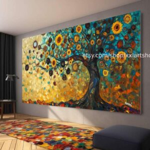 Lebensbaum von Vera Medici – Wandbild auf Leinwand, großes Wandbild, modernes Bild für Wohnzimmer und Büro, M4-115