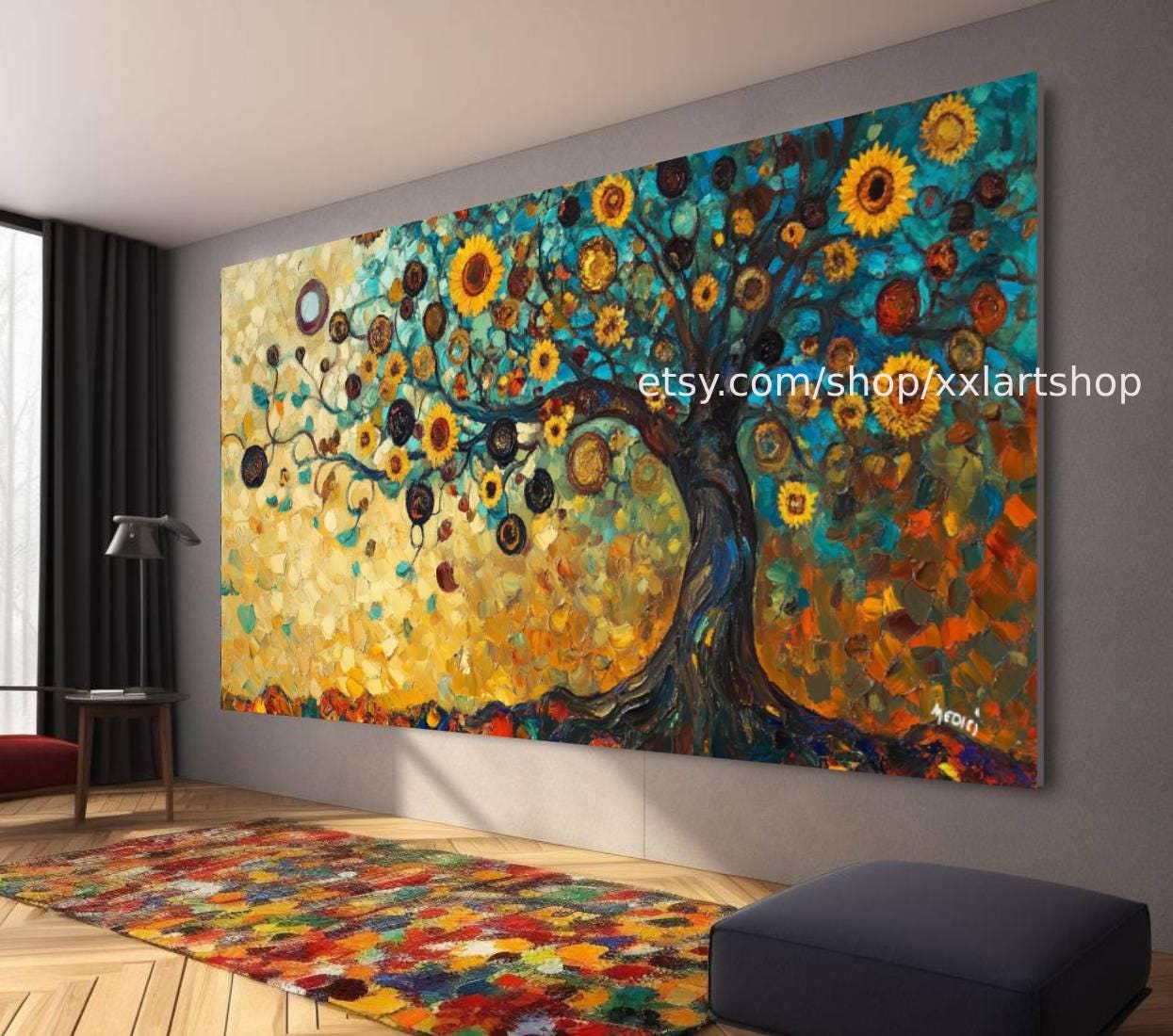 Lebensbaum von Vera Medici – Wandbild auf Leinwand, großes Wandbild, modernes Bild für Wohnzimmer und Büro, M4-115