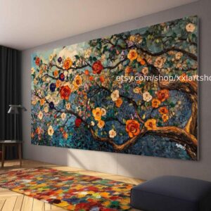 Lebensbaum von Vera Medici – Wandbild auf Leinwand, großes Wandbild, modernes Bild für Wohnzimmer und Büro (M4-117)
