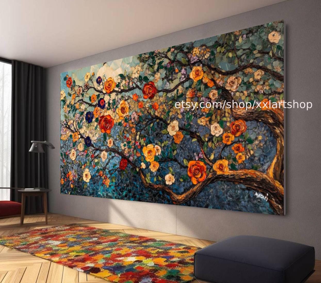 Lebensbaum von Vera Medici – Wandbild auf Leinwand, großes Wandbild, modernes Bild für Wohnzimmer und Büro (M4-117)