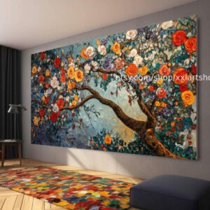 Lebensbaum von Vera Medici – Wandbild auf Leinwand, großes Wandbild, modernes Bild für Wohnzimmer und Büro M4-119