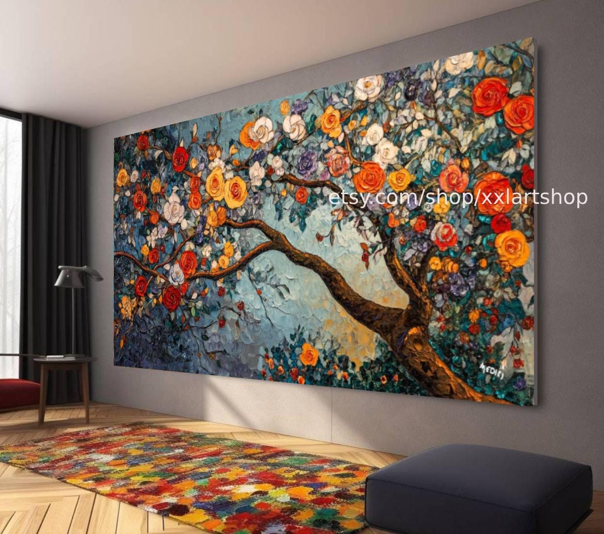 Lebensbaum von Vera Medici – Wandbild auf Leinwand, großes Wandbild, modernes Bild für Wohnzimmer und Büro M4-119
