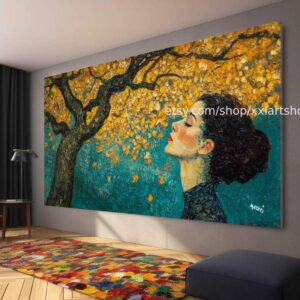 Lebensbaum von Vera Medici – Wandbild auf Leinwand, großes Wandbild, modernes Bild für Wohnzimmer und Büro M4-129