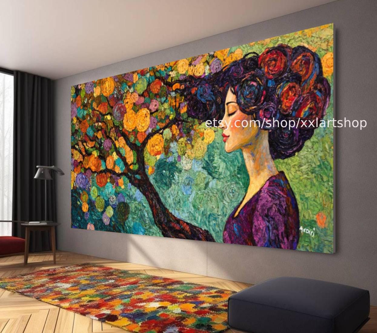 Lebensbaum von Vera Medici Wandbild Leinwand Großes Wandbild Modernes Bild Wohnzimmer Büro M4-130
