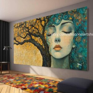 Lebensbaum von Vera Medici – Wandbild auf Leinwand, großes Wandbild, modernes Bild für Wohnzimmer und Büro (M4-131)