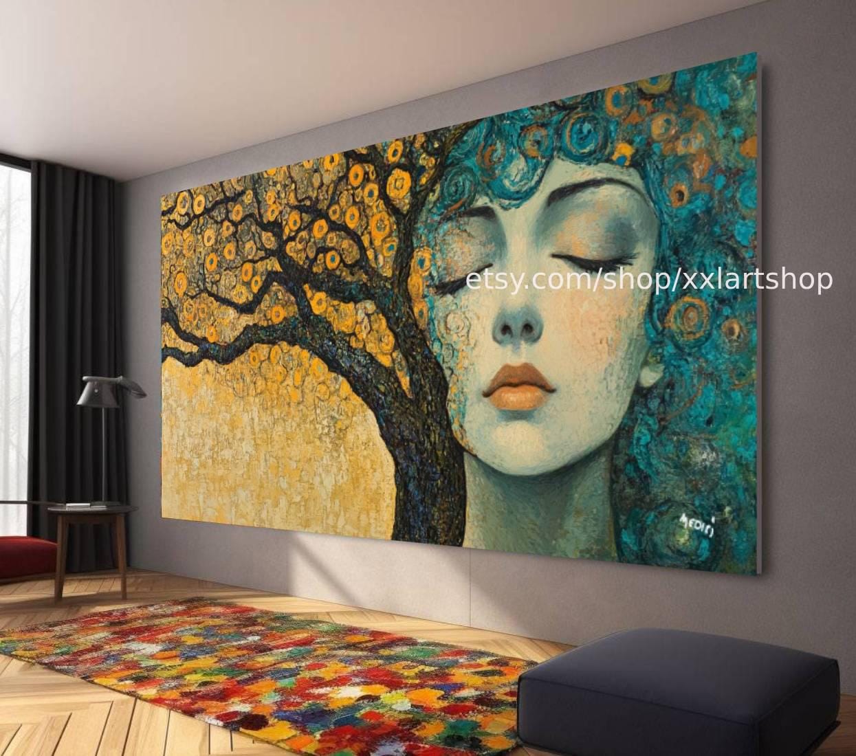 Lebensbaum von Vera Medici – Wandbild auf Leinwand, großes Wandbild, modernes Bild für Wohnzimmer und Büro (M4-131)