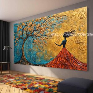 Lebensbaum von Vera Medici – Wandbild auf Leinwand, großes Wandbild, modernes Bild für Wohnzimmer und Büro, M4-132