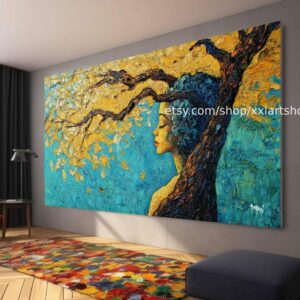 Lebensbaum von Vera Medici – Wandbild auf Leinwand, großes Wandbild, modernes Bild für Wohnzimmer und Büro M4-136