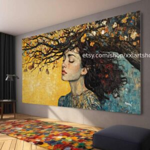 Lebensbaum von Vera Medici – Wandbild auf Leinwand, großes Wandbild, modernes Bild für Wohnzimmer und Büro M4-139