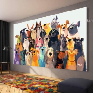 Hunde-Kollektion, Wandbild „Liebe Hunde“ auf Leinwand, modernes Bild für Wohnzimmer und Büro t5117