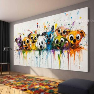 Hunde-Kollektion, Wandbild „Liebe Hunde“ auf Leinwand, modernes Bild für Wohnzimmer und Büro t5118